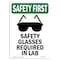 Signmission OSHA Sign, Glasses Required, 10in X 7in Aluminum, 7" W, 10" H, Portrait, OS-SF-A-710-V-11314 OS-SF-A-710-V-11314 - alternate 1